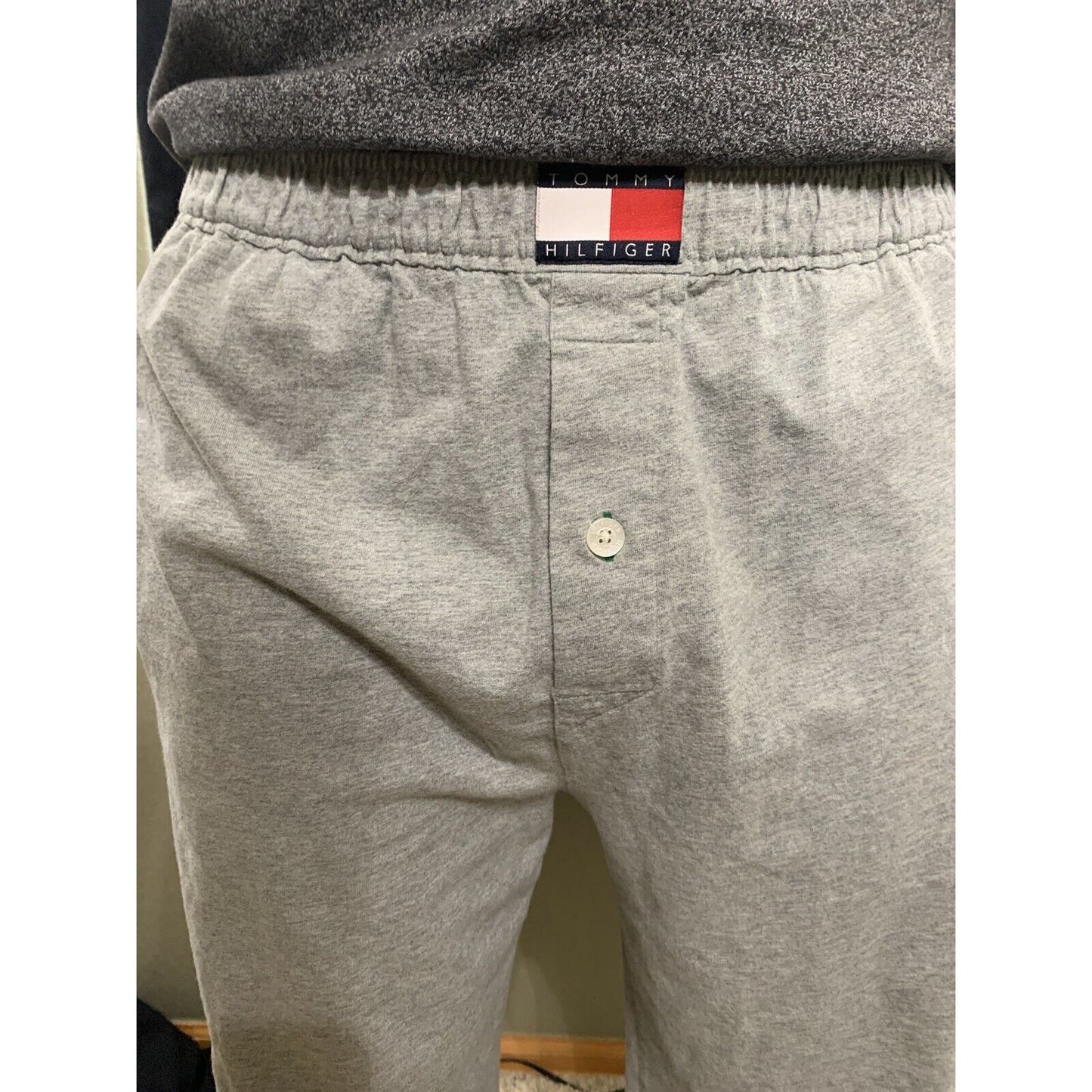 Tommy Hilfiger Mens Large Relaxed Fit 100% Cotton Lounge Sleep Pant Gray