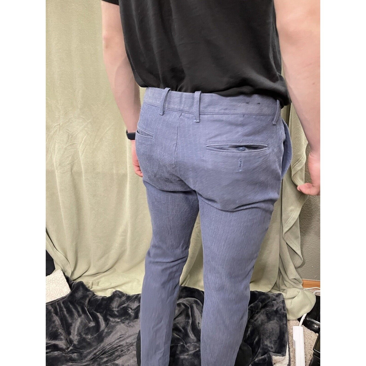 J. Crew Men’s Bluish Gray Cotton Dress Pants The Driggs 33 X 30