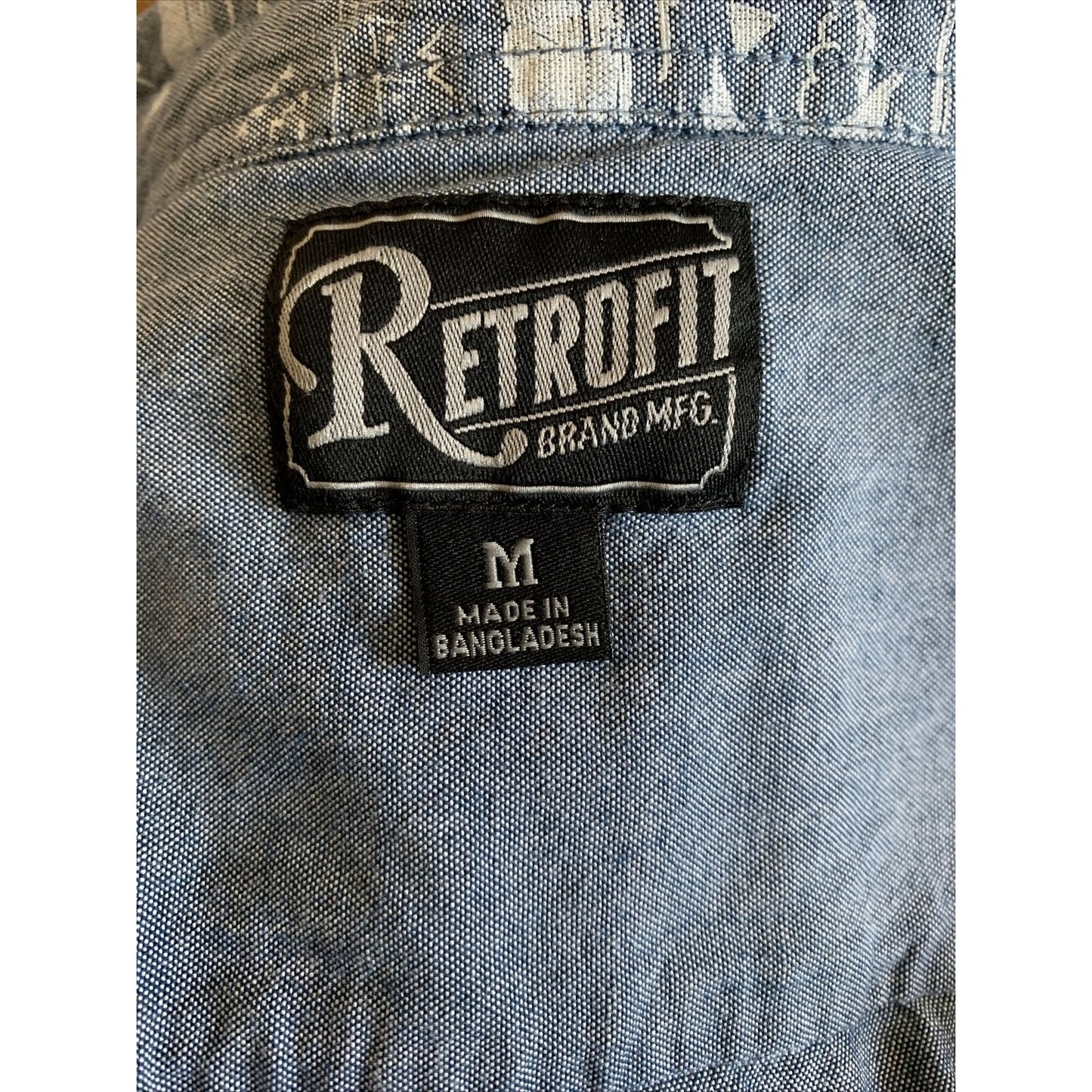 Retrofit Brand Button-up Shirt, Blue Sz Medium - Tropical / Hawaiian Pattern