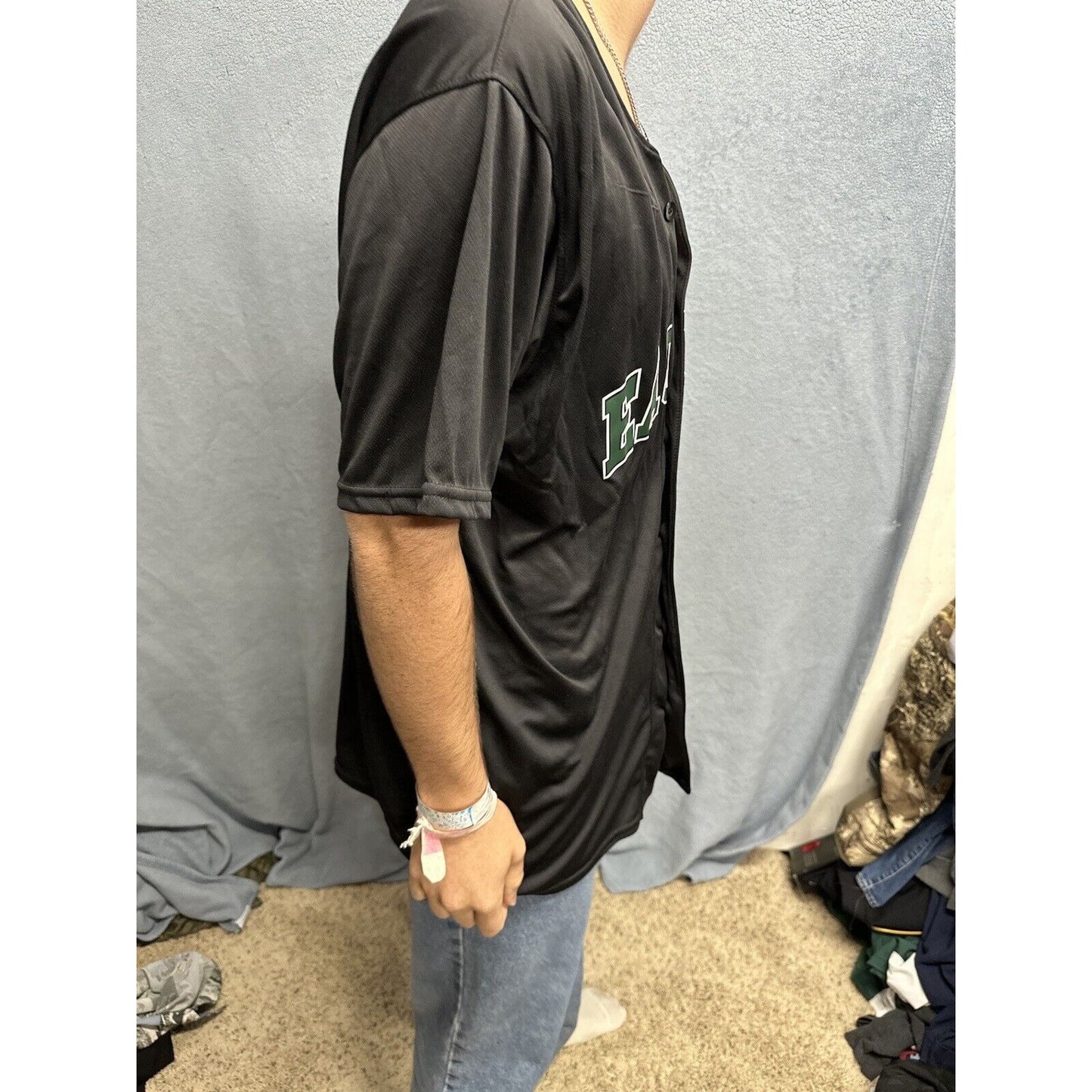Men’s Augusta Sportswear Black Large Eagles Baseball Jersey