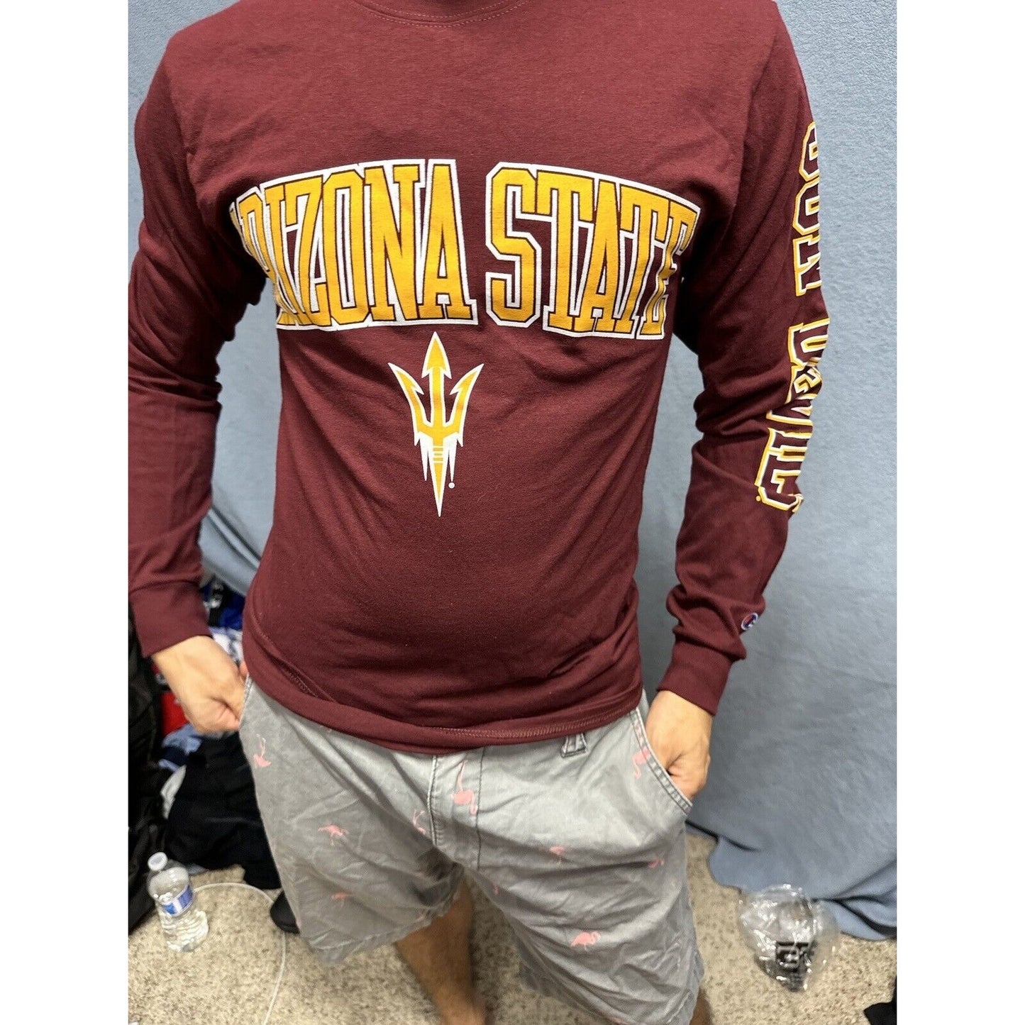 Men’s Maroon Champion Small Arizona Sun Devils Long Sleeve Shirt