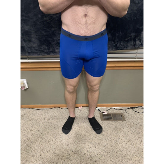 Men’s Adidas 9% Spandex Compression Shorts Royal Blue XL