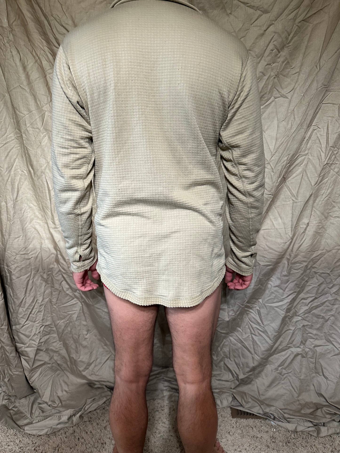 Men’s tan cold weather 1/4 zip cold weather shirt long sleeved gen iii