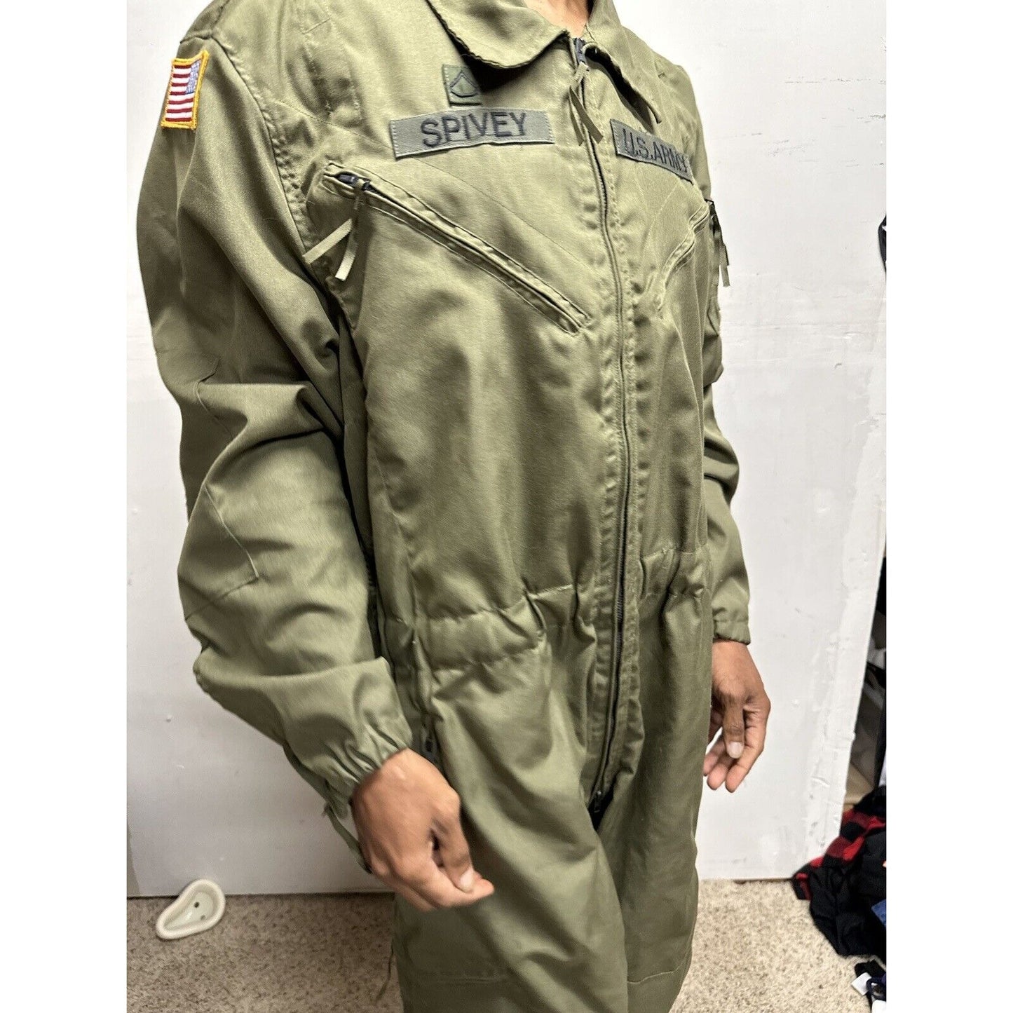 Men’s US Army Overalls Large Regular Military Uniform Combat With Patches