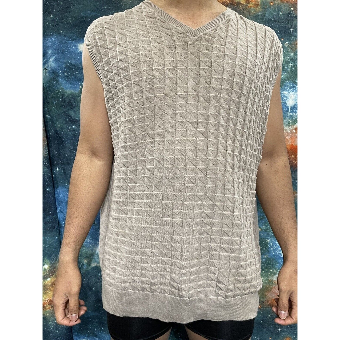 Men’s David Taylor Collection 2XLT Tan Sweater Vest