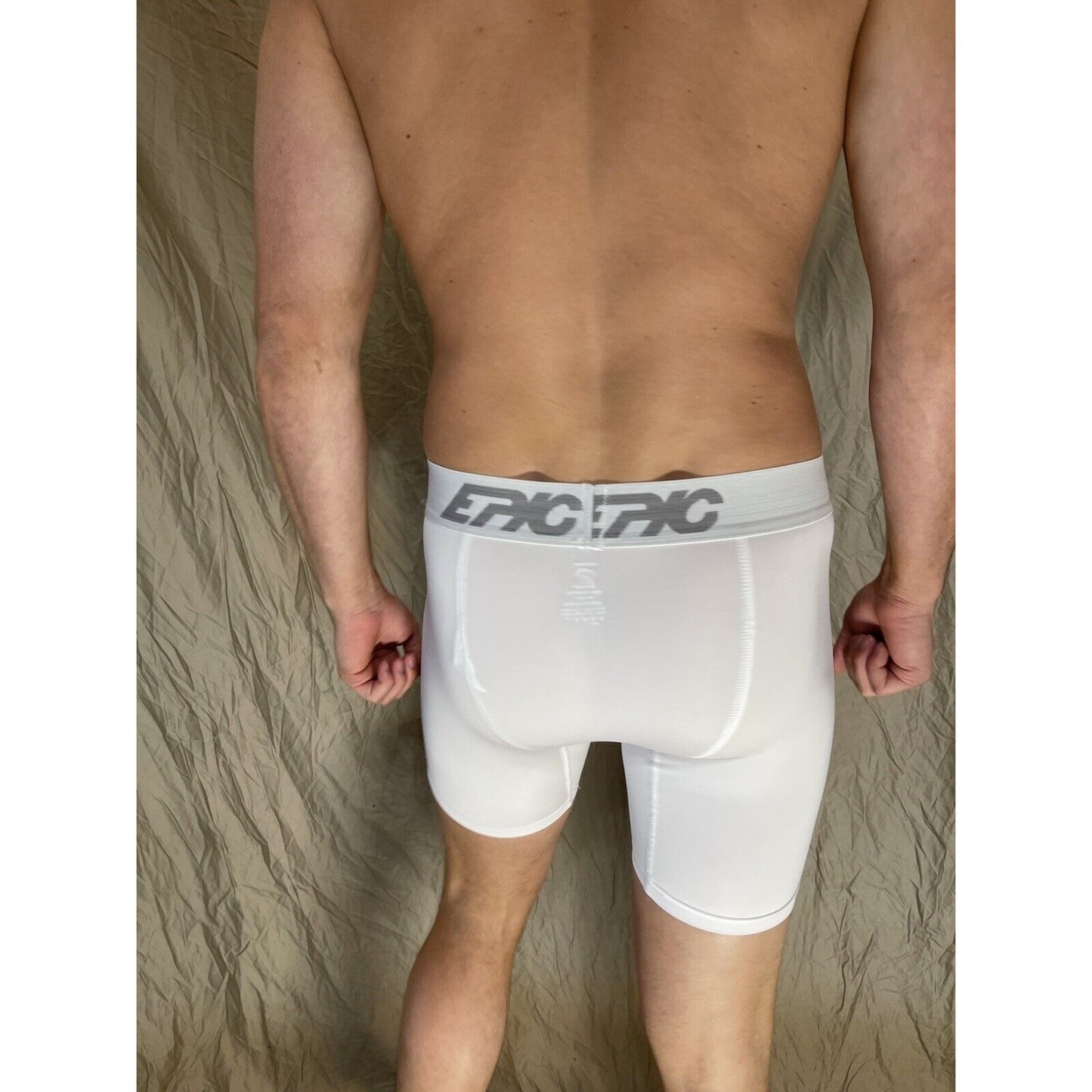men's epic stretch white epicool compression shorts Small