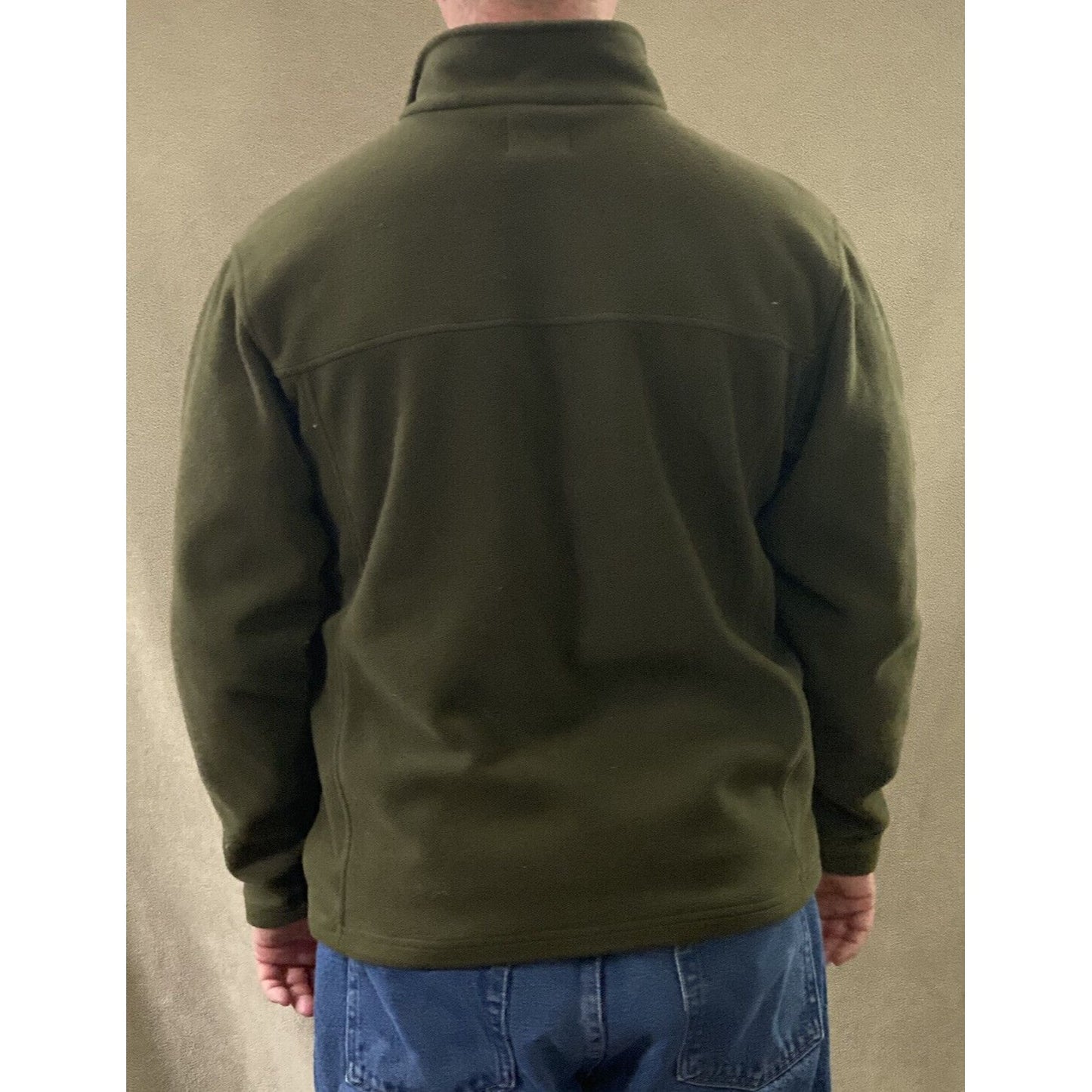 Bass Pro Shops Men’s Medium Olive Green Full-zip Fleece Polyester Jacket