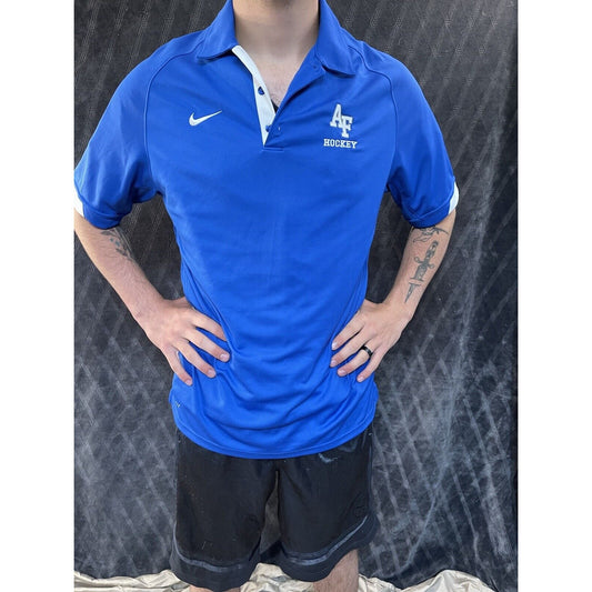 men’s air force falcons usafa academy nike dri fit medium hockey polo shirt