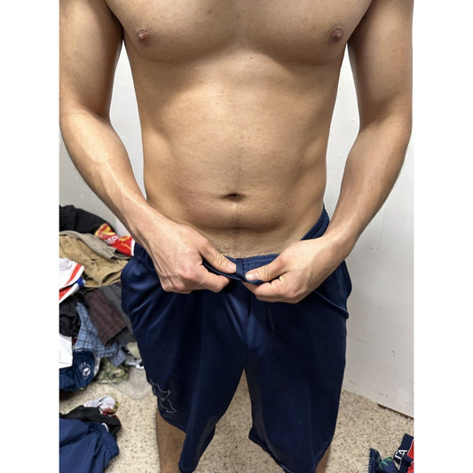 Men’s Large Heatgear Under Armour Athletic Shorts Dark Blue With Pockets
