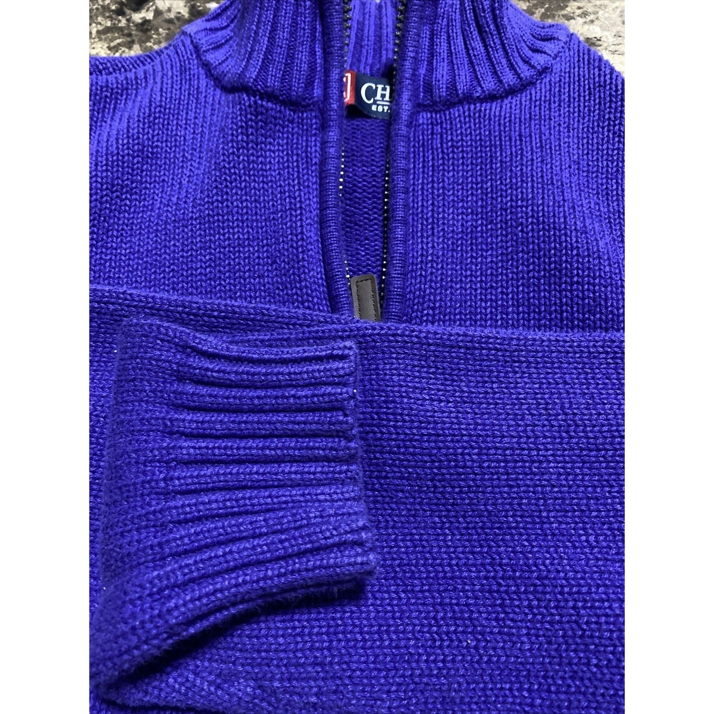 Chaps Men’s Medium Bright Purple 1/4-zip Cotton Pullover Sweatshirt