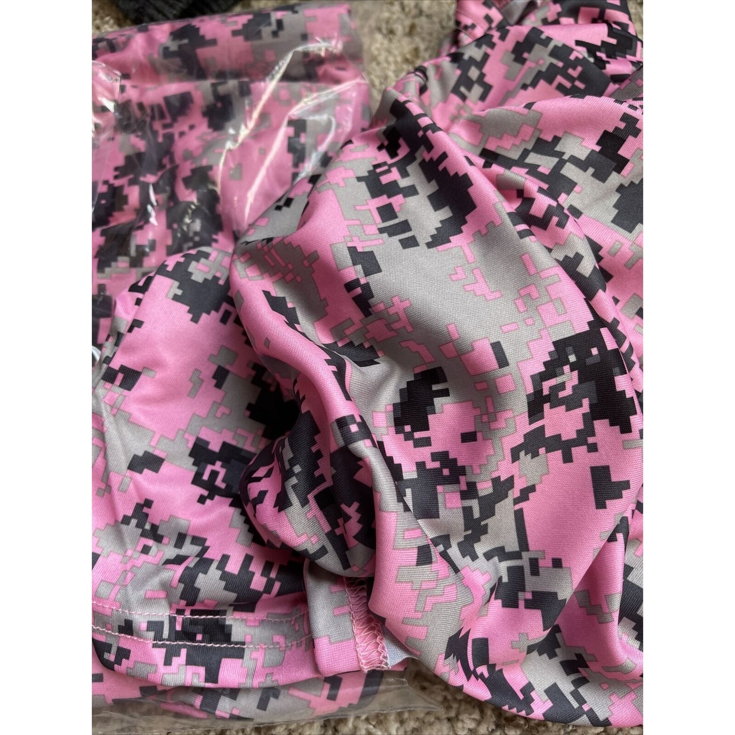 Boy's Youth Large Digi Camo Alleson Athletic Pink Compression Workout Shirt