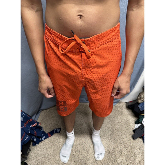 Men’s Orange Reebok Large Movement Zones Trunks Board Shorts