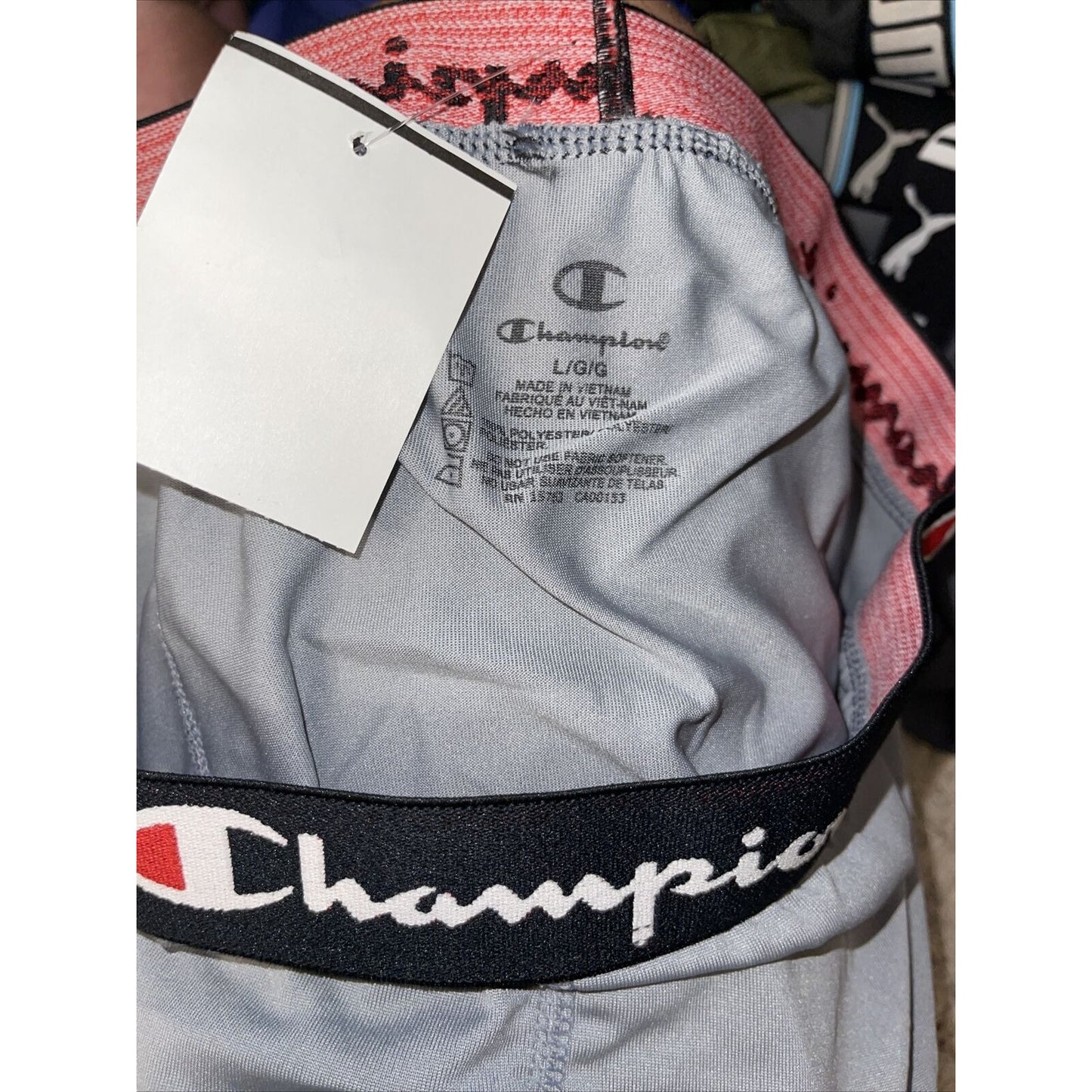 men's champion gray boxer brief polyester
