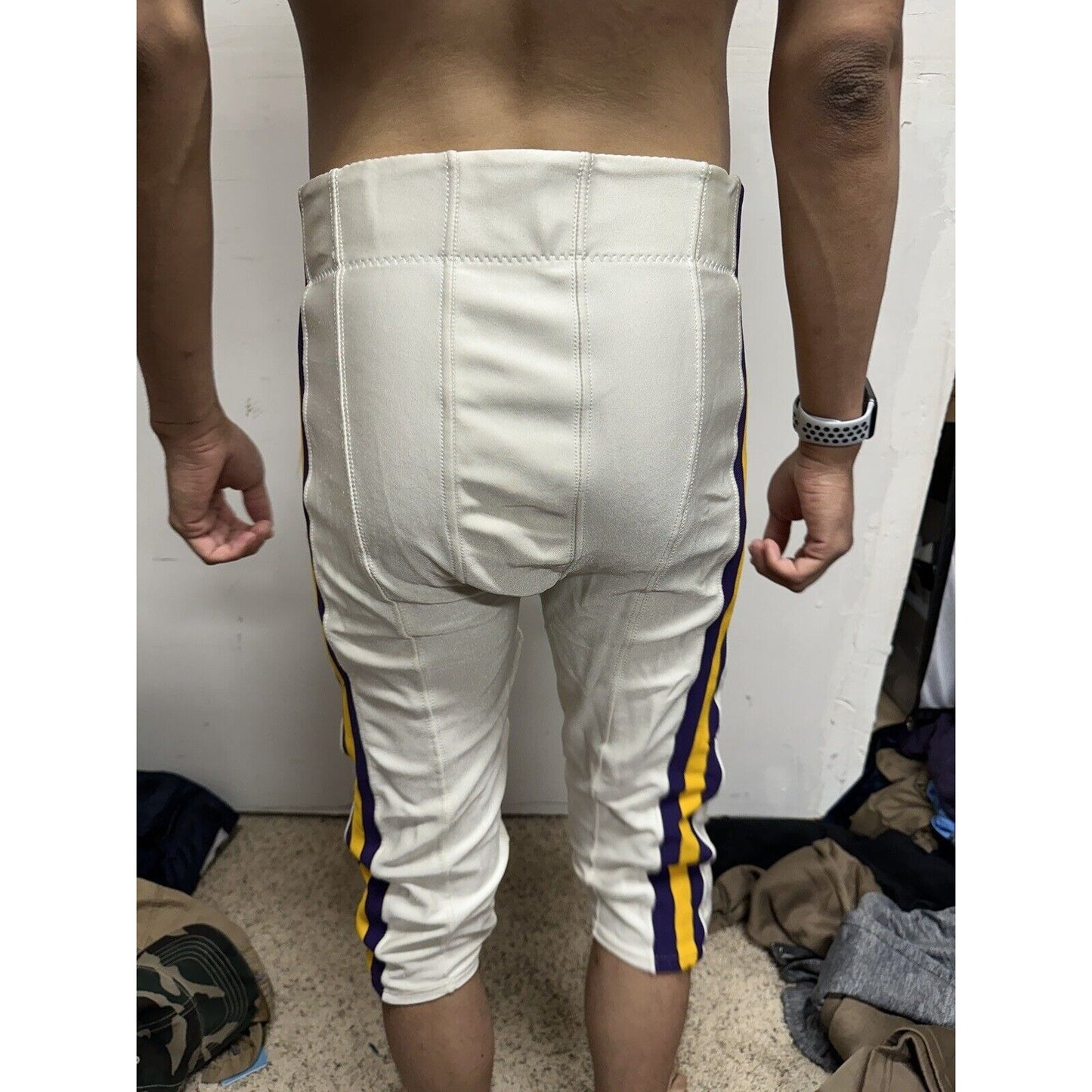 Men’s White Russell Athletics Size 36 Football Pants Gold Purple