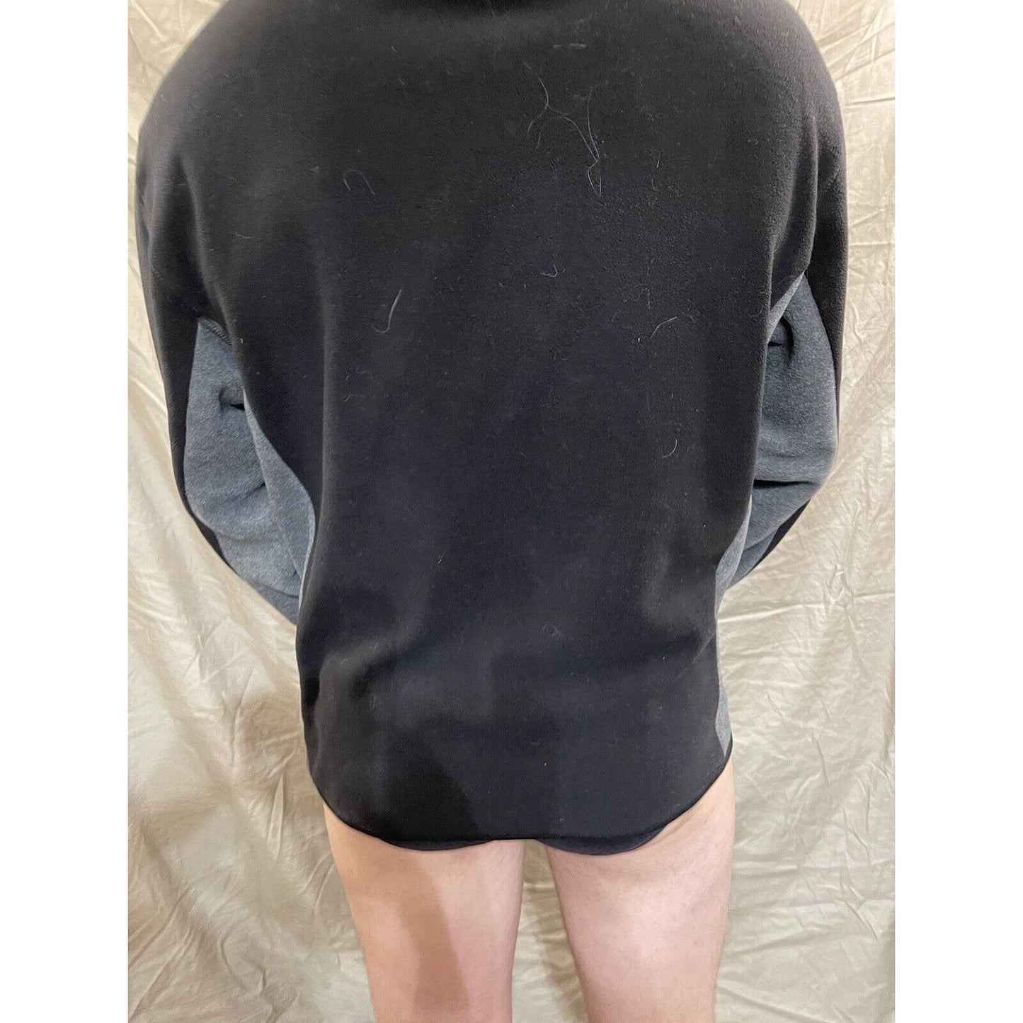 Men's NordicTrack XL quarter zip pullover sweatshirt black and gray