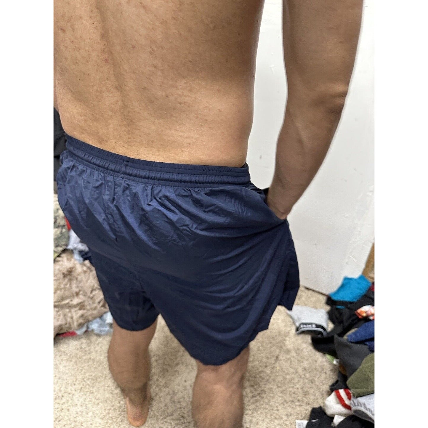 Men’s Large Navy Physical Fitness Uniform Blue Shorts Trunks