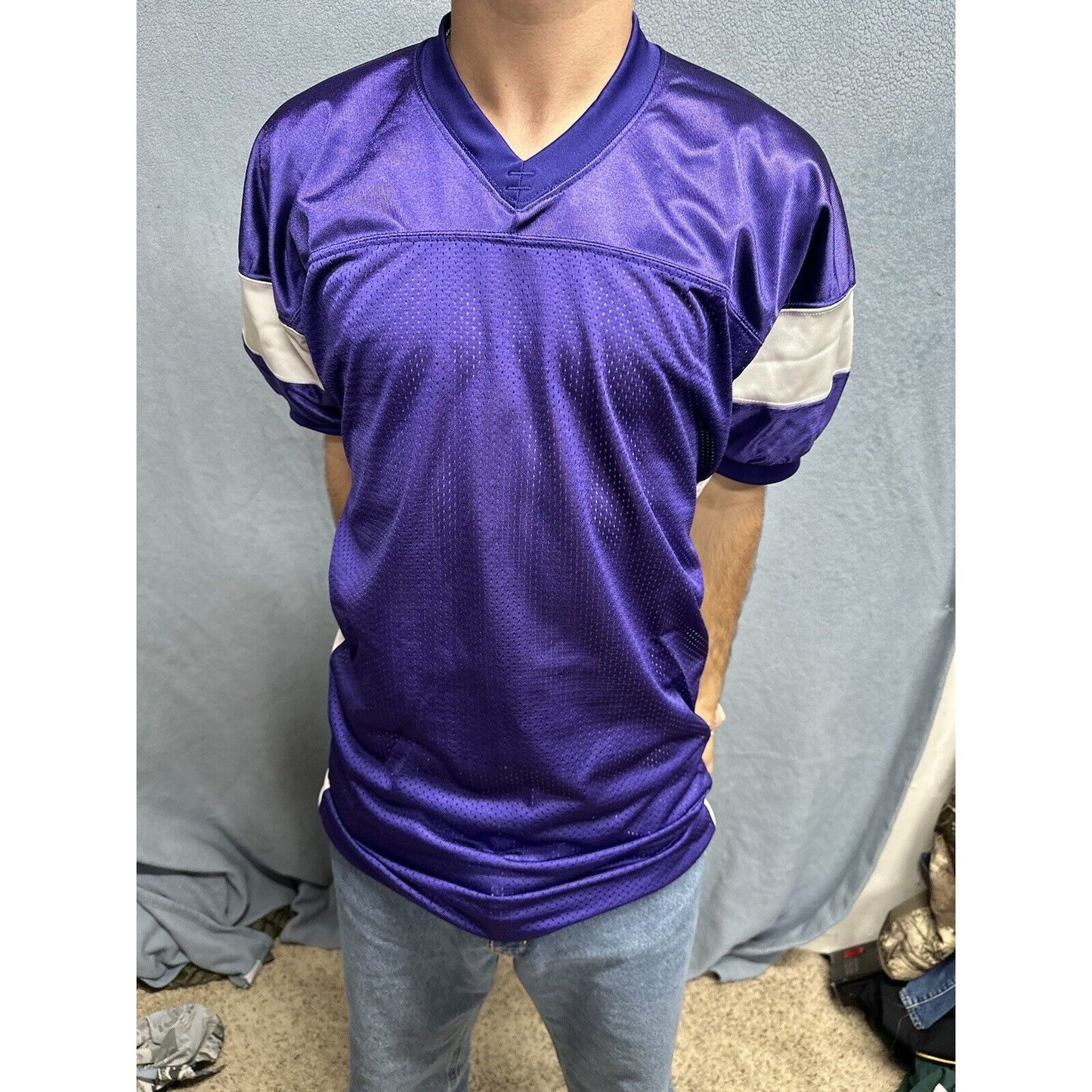 Men’s Purple And White Champro Medium Football Jersey