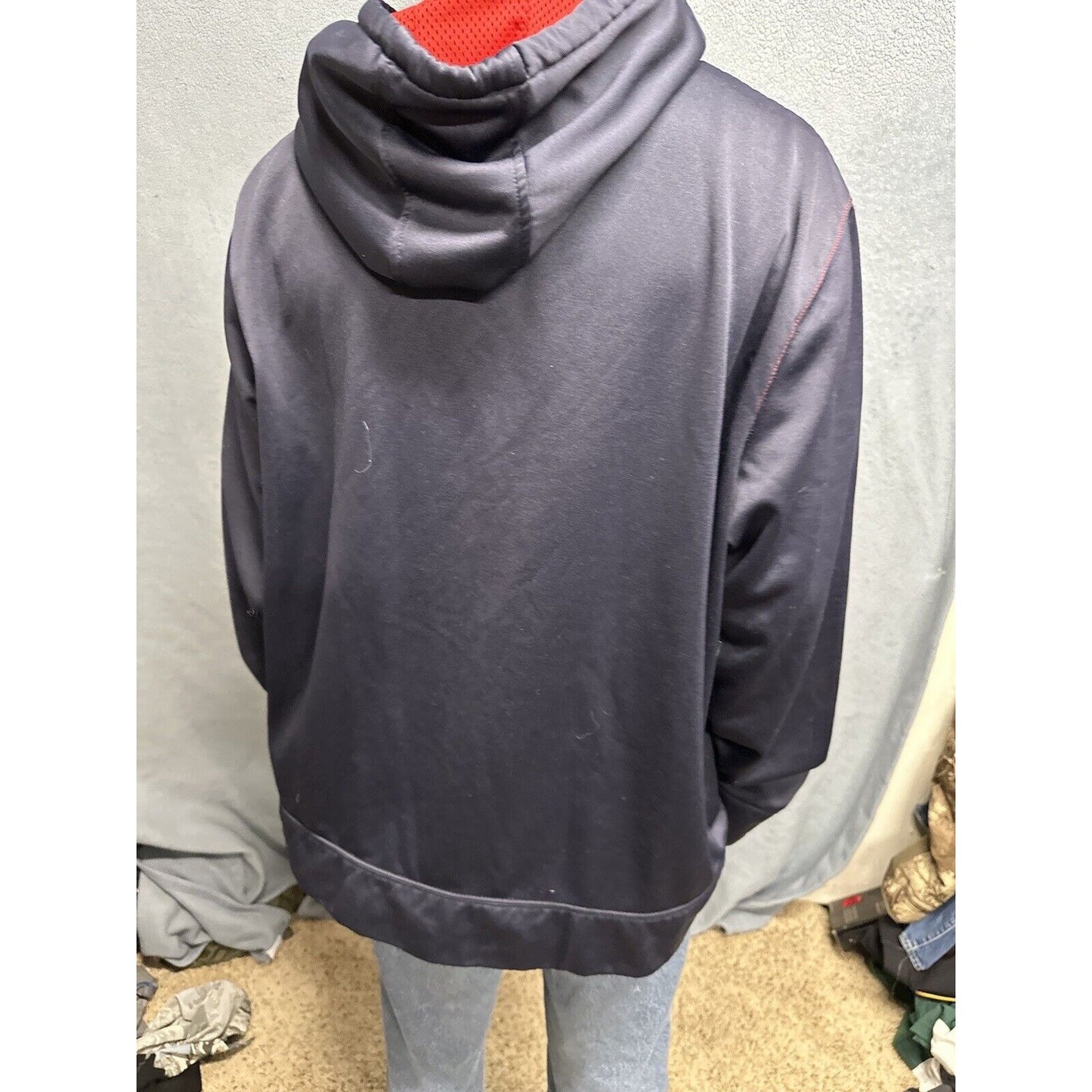 Men’s Dark Blue And Red AND1 Pullover Hoodie 2XL