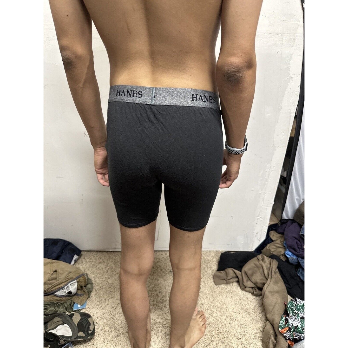 Men’s Hanes Black Boxer Briefs Large