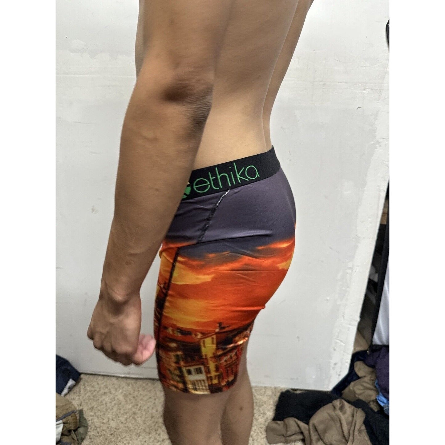 Men’s European Sunset Orange Ethika Large Boxer Briefs