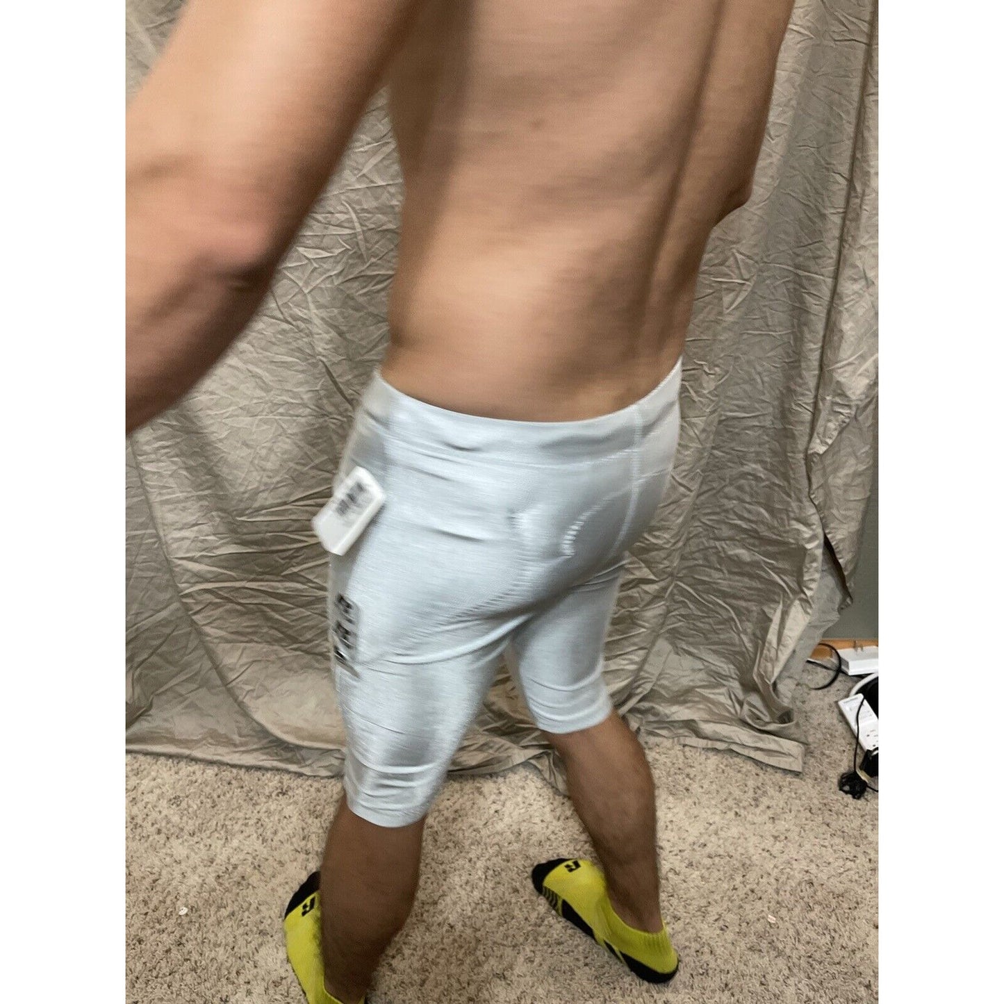 Men's silver russell athletic football pants Small