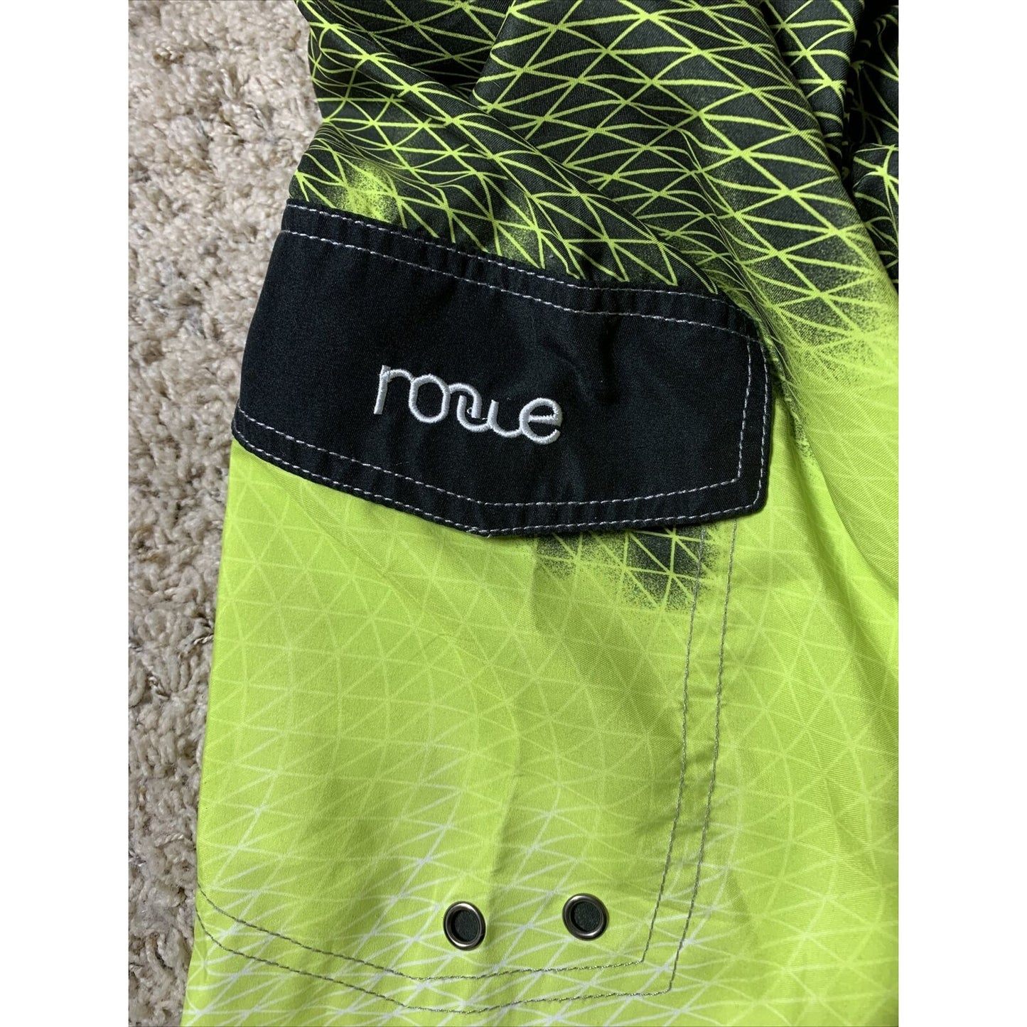 Nonwe Men's Multi-Color Boardshorts / Lined Swim Trunks; SIZE: 36 Black & Yellow