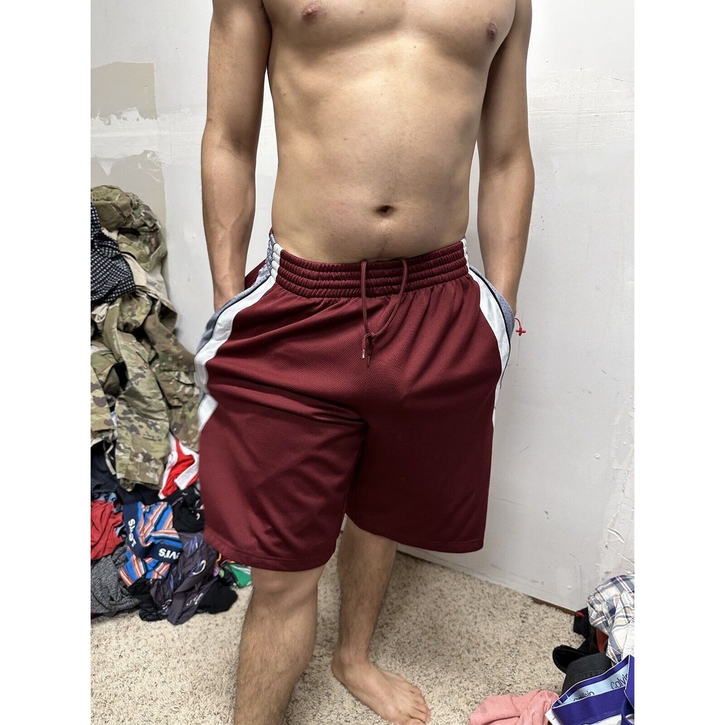 Men’s Maroon Simply For Sports Medium Athletic Shorts With Pockets