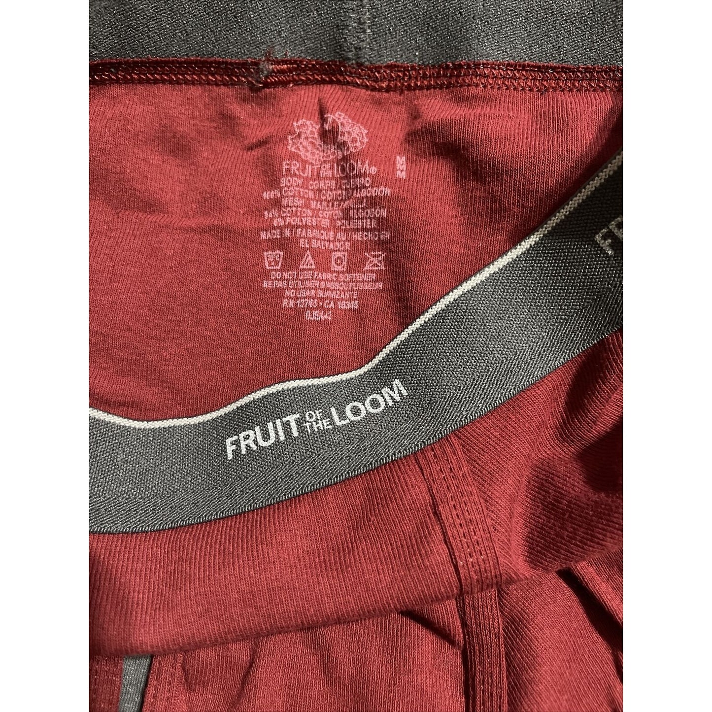 Fruit of the Loom Men's Boxer Briefs -dark Red- Size Medium