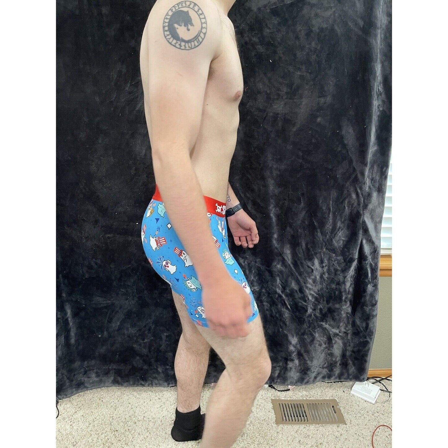 Men’s Medium Swag Boxer Briefs Americana Ghosts Patriotic Flags USA