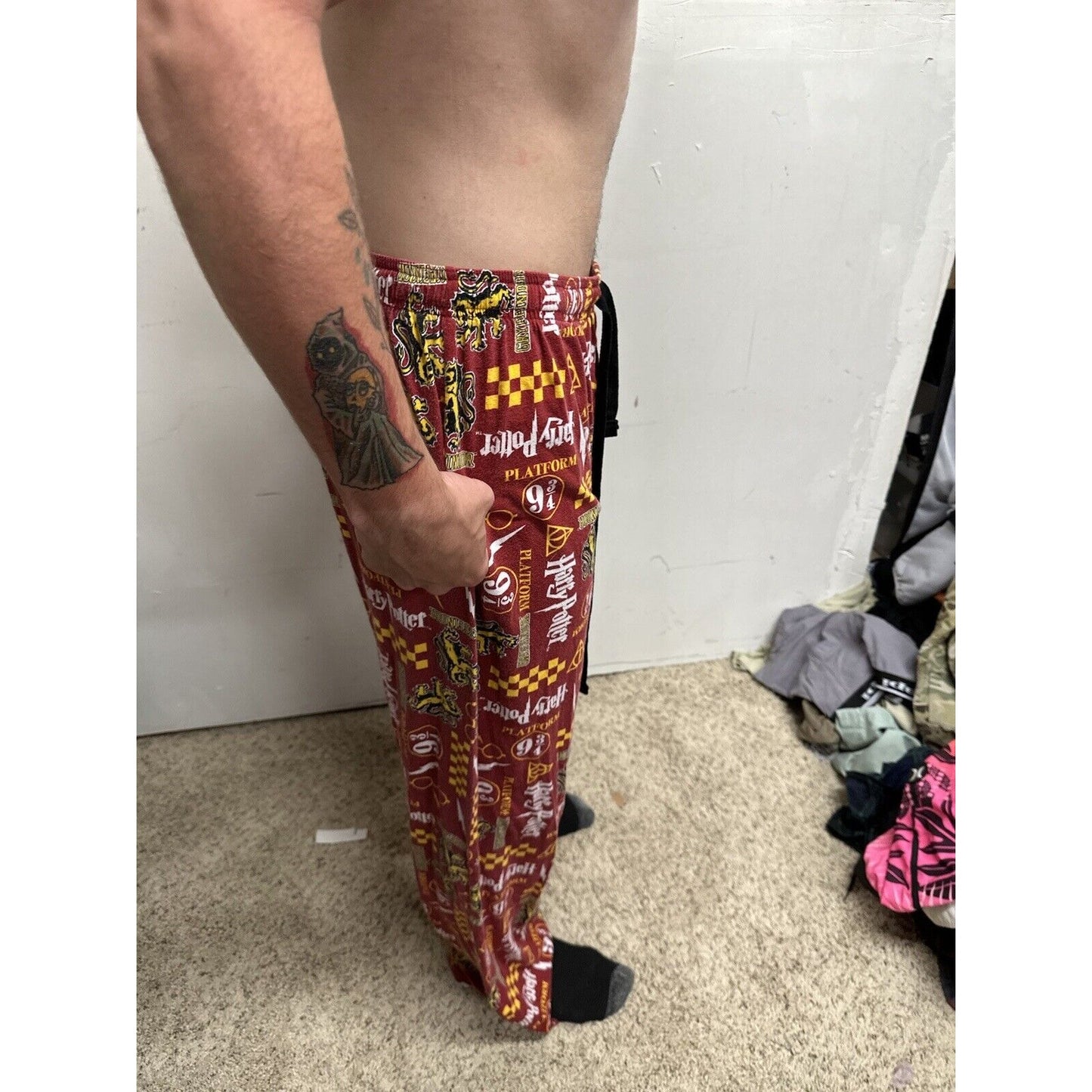 MENS XL Harry Potter Hogwarts Gryffindor Sleep Lounge Pajama Pants Platform