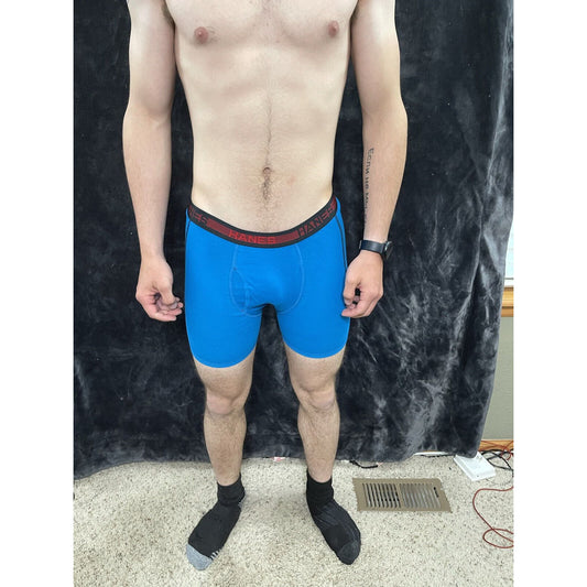 Men’s Hanes Teal Blue Boxer Briefs Size Small