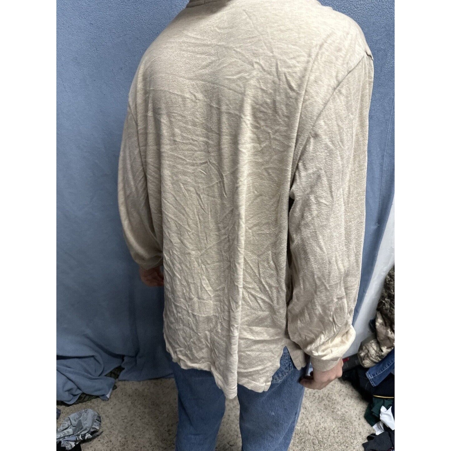 Men’s Tan Polo By Ralph Lauren Long Sleeve Large Long Sleeve Pullover Shirt