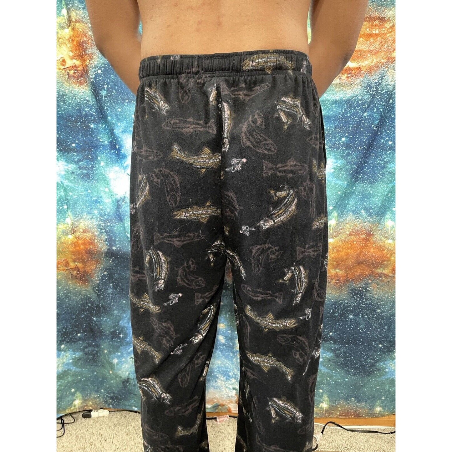 Men’s Fish Black Croft and Barrow Sleep wear pants large