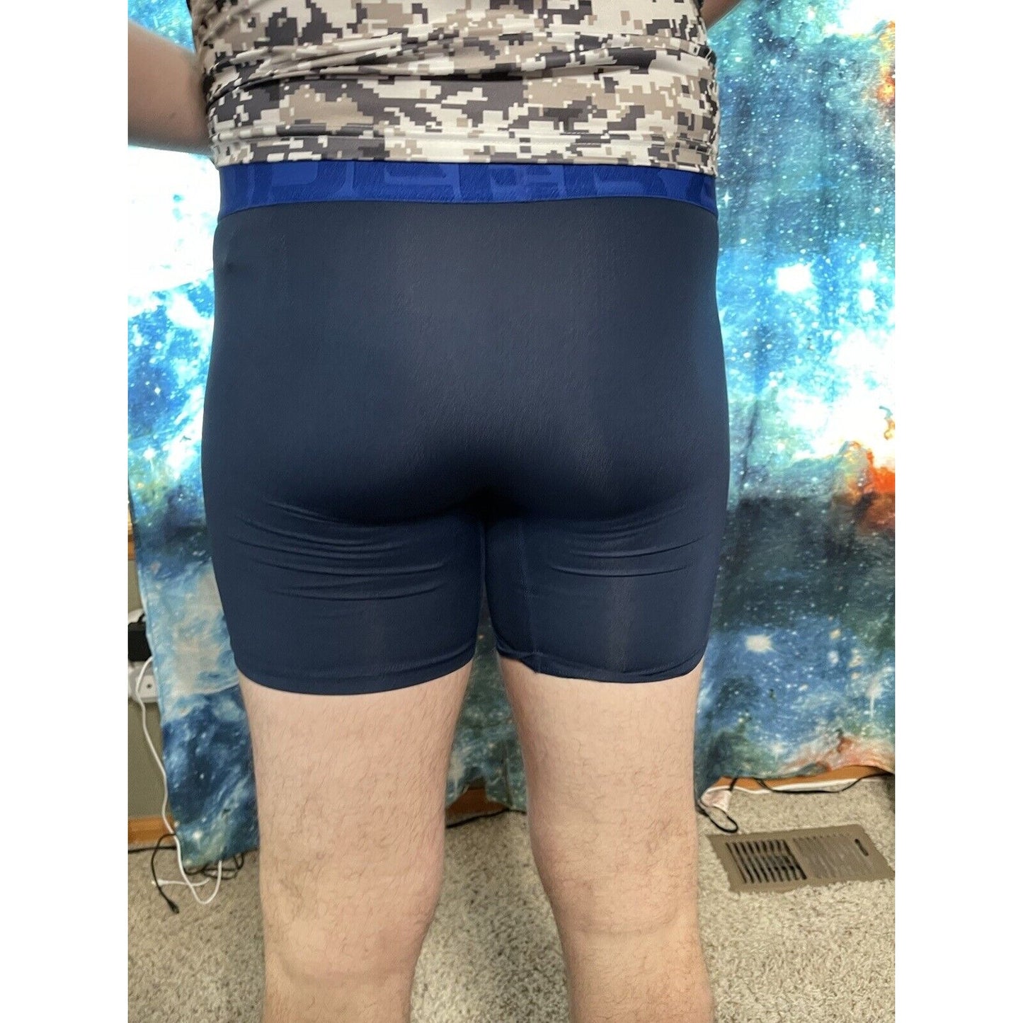 Men's Small dark blue under armour mesh boxer jock compression shorts New