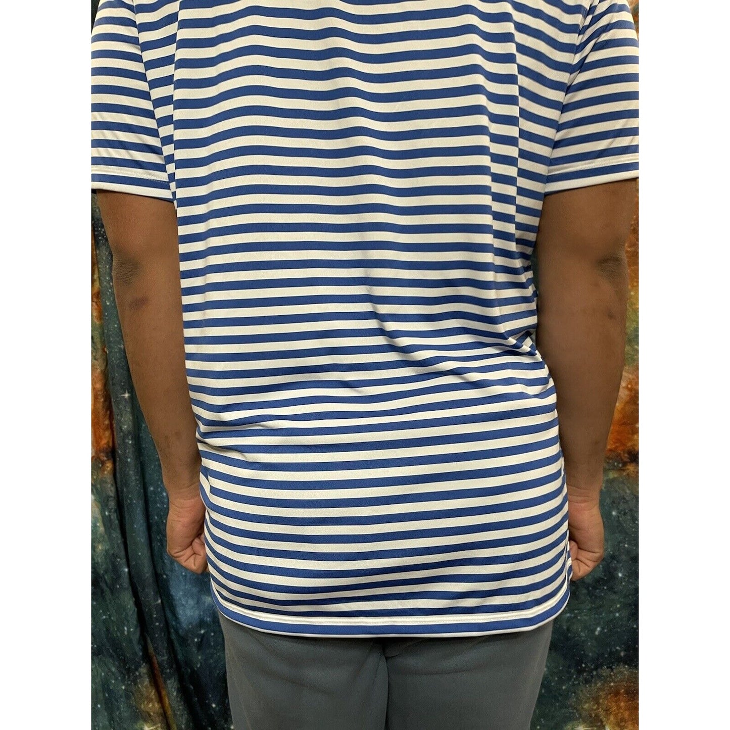 Men’s Doherty High School Spartans Striped blue Nike Golf Shirt Sleeve Shirt L