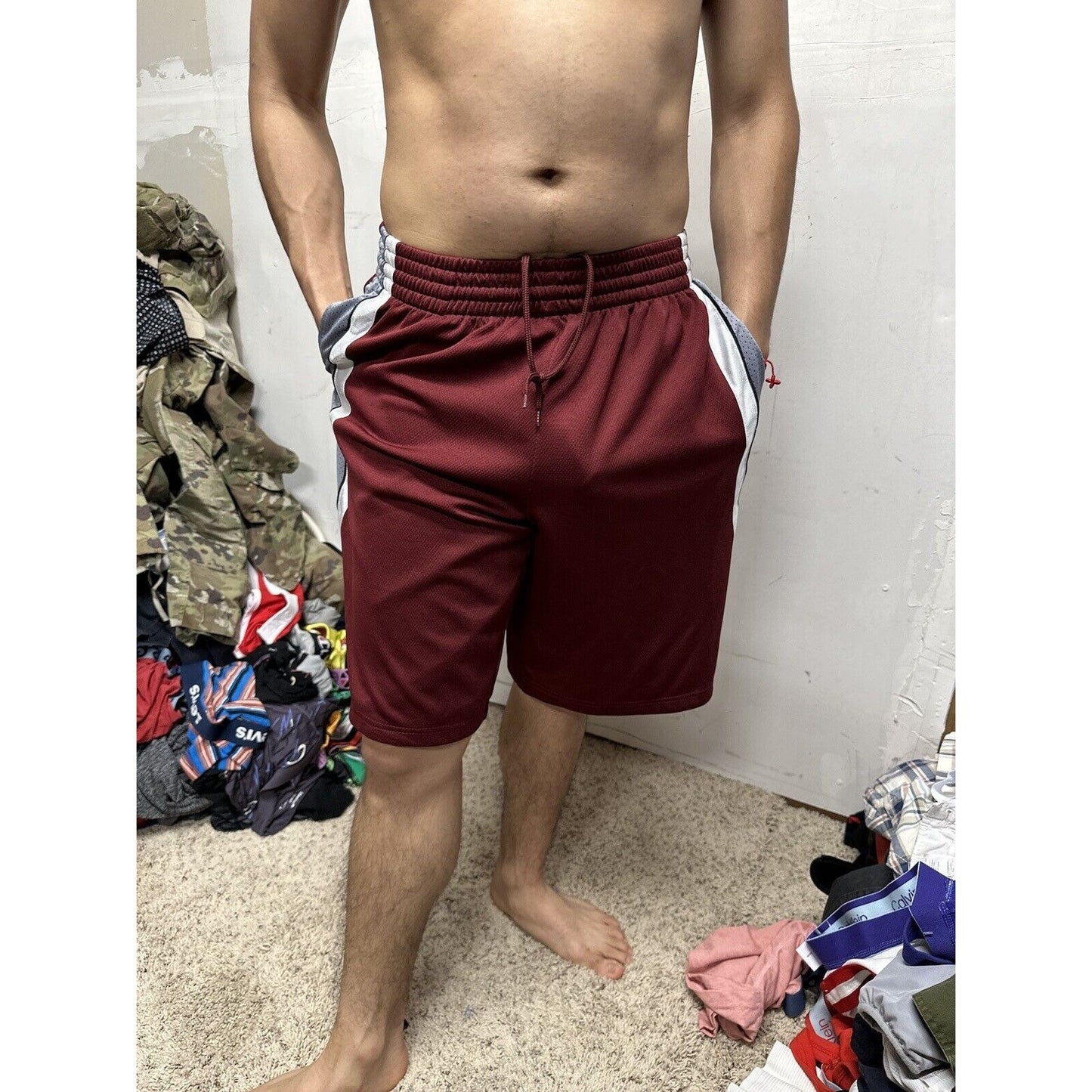 Men’s Maroon Simply For Sports Medium Athletic Shorts With Pockets