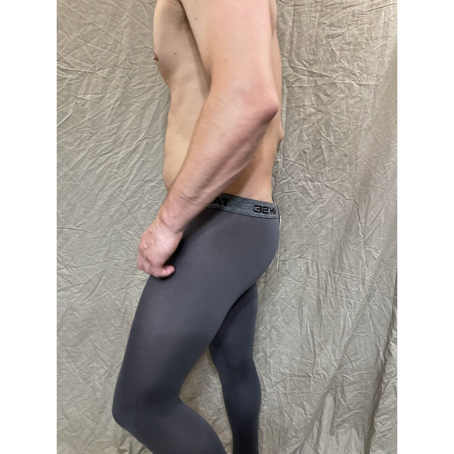 32 degree heat stingray gray compression leggings base layer long underwear small