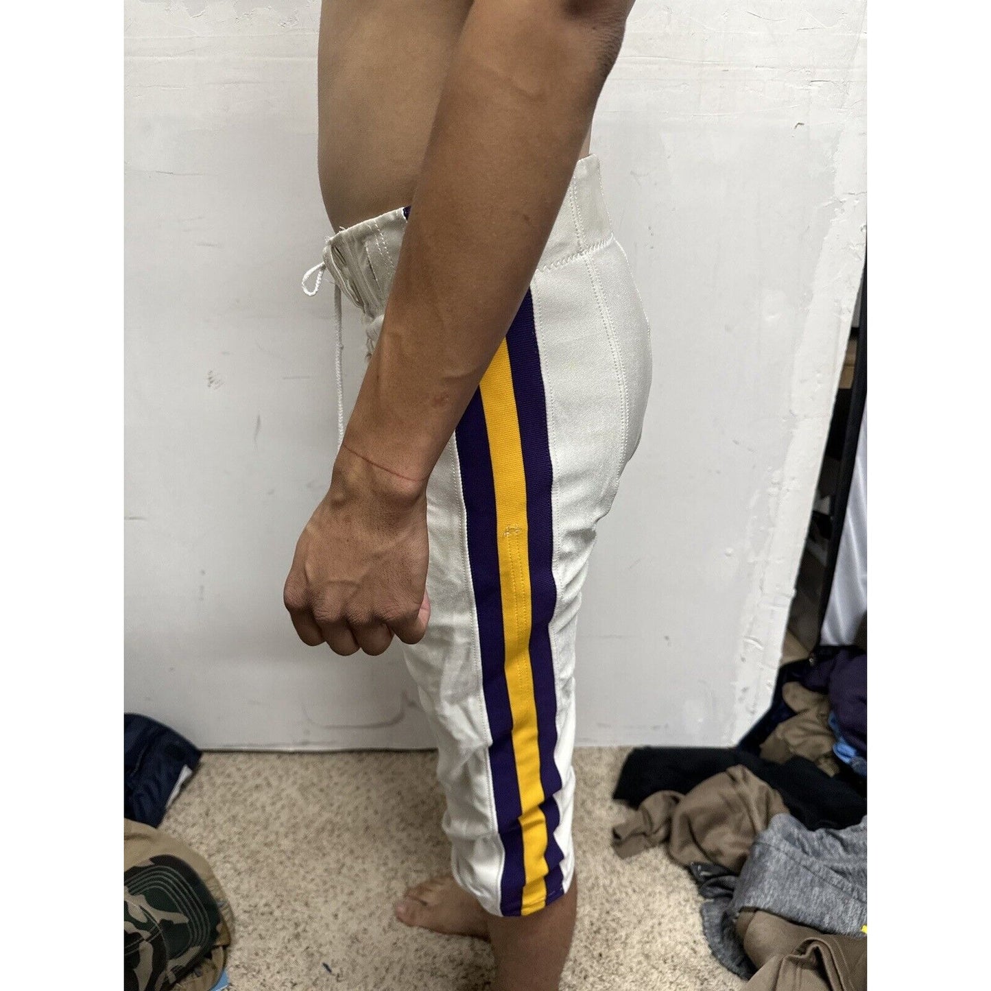 Men’s White Russell Athletics Size 36 Football Pants Gold Purple