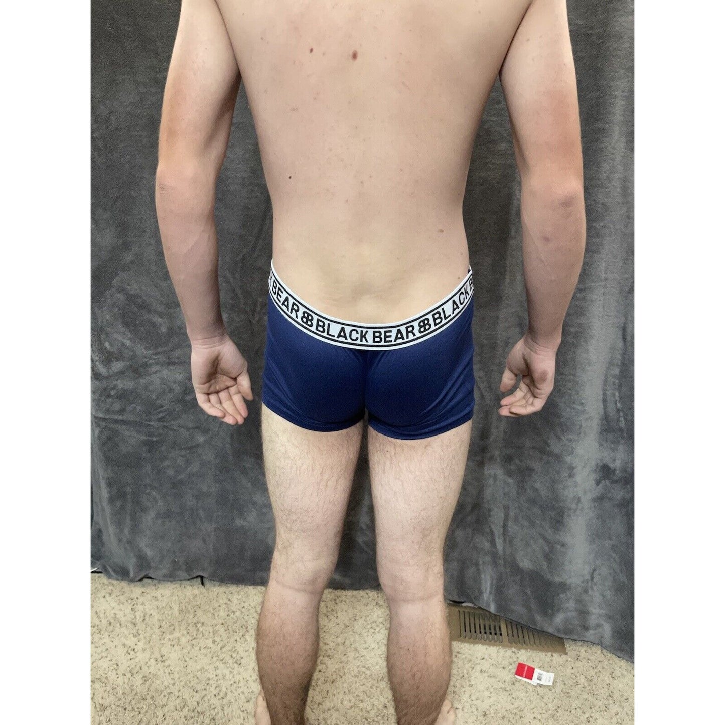 men's medium athletic trunk style black bear boxer brief Blue