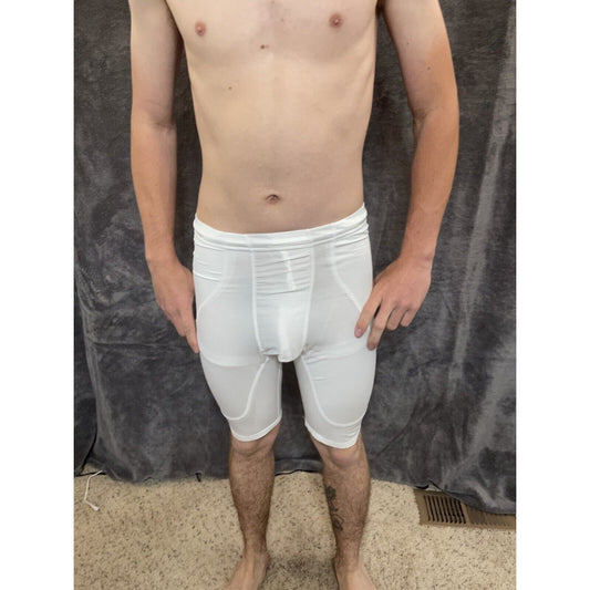 men's alleson athletic medium white football compression shorts