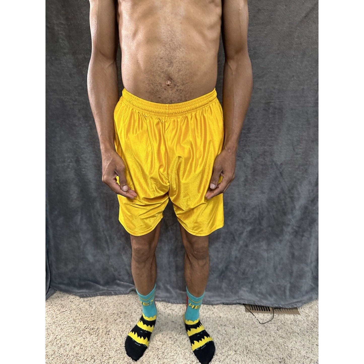 Men’s Gold Dazzle Medium Russell Athletic Shorts With Pockets