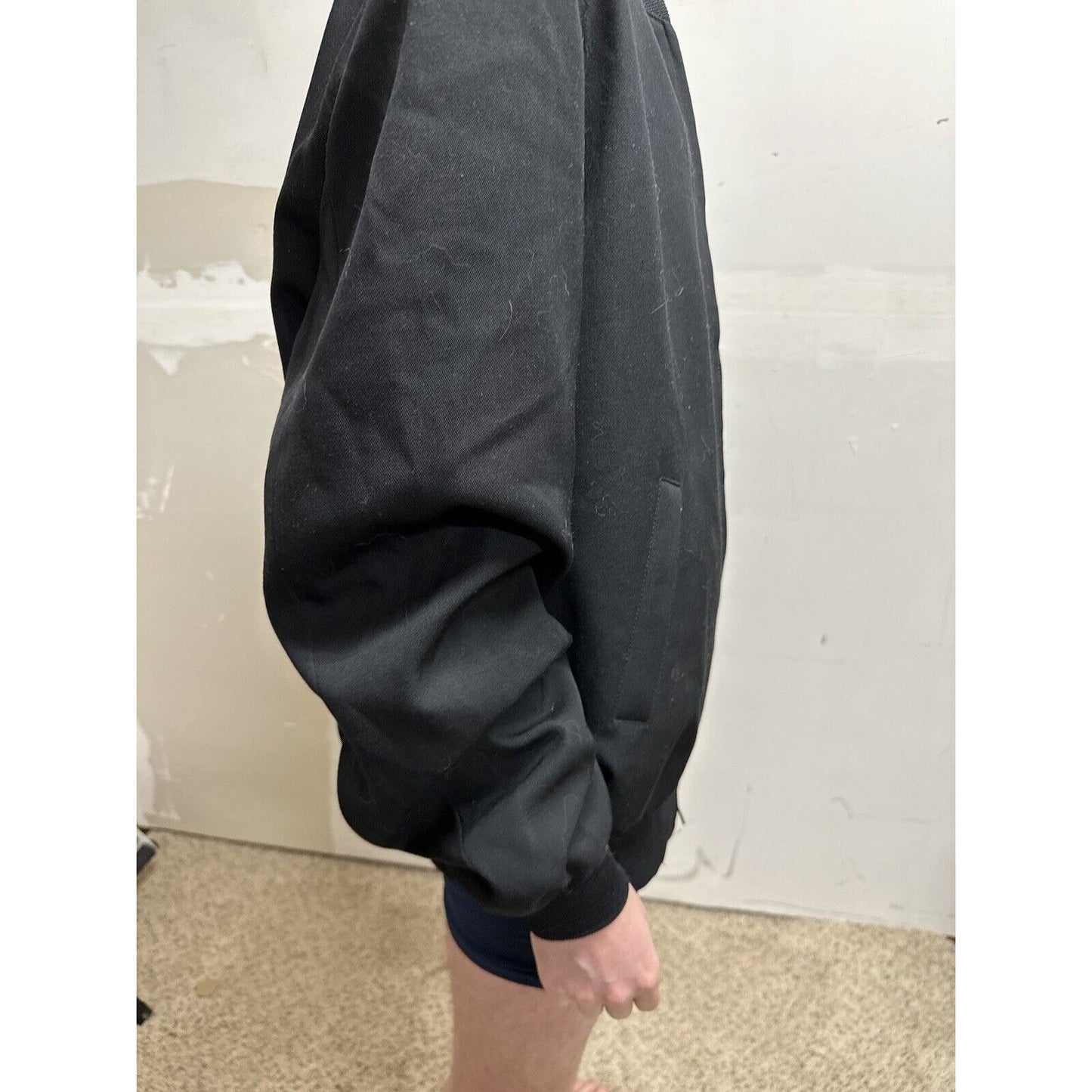 men’s army officer poly wool black miltiary jacket 50 long no liner