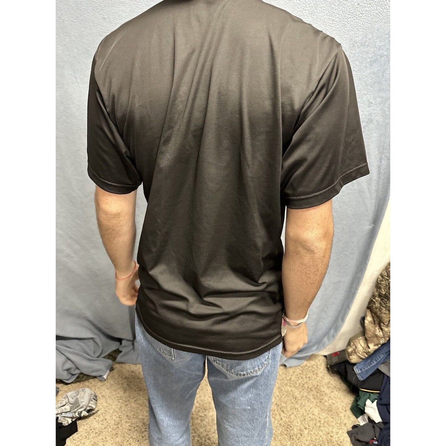 Men’s Army Small Tshirt Physical Fitness Uniform Black Polyester