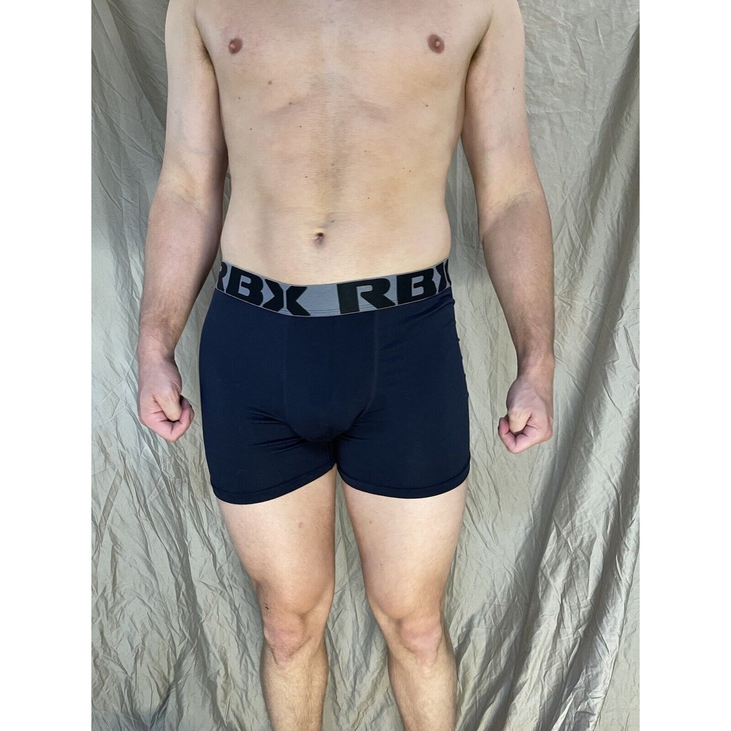 men's navy blue rbx large compression boxer briefs