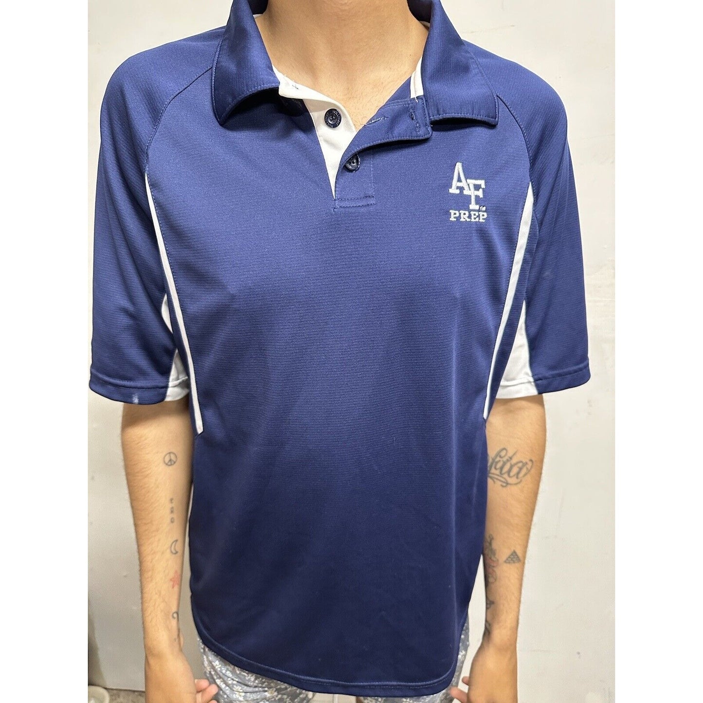 Men’s Air Force Academy Prep School Blue Polo Shirt Medium Holloway