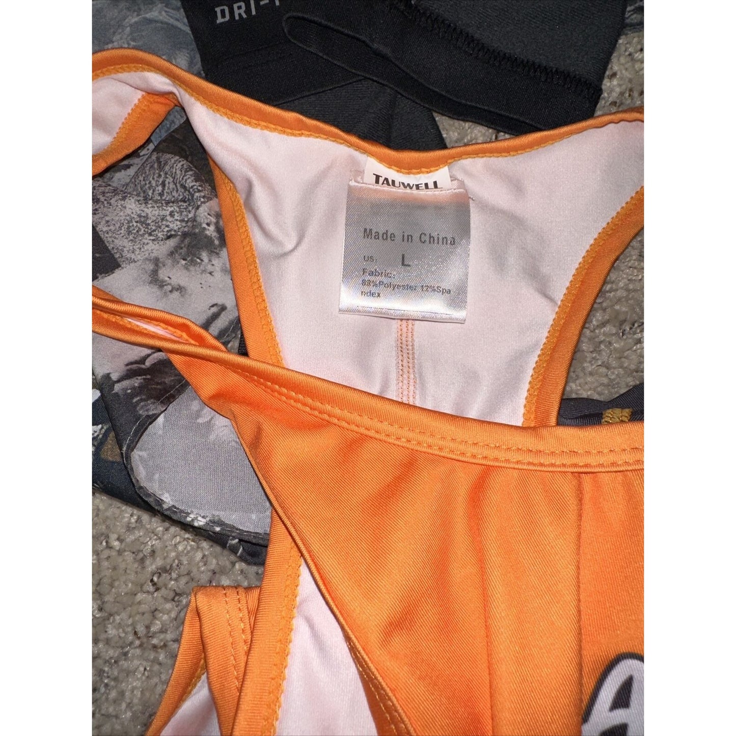 Men’s Large Orange And Gray Tauwell Athletic Wrestling Singlet