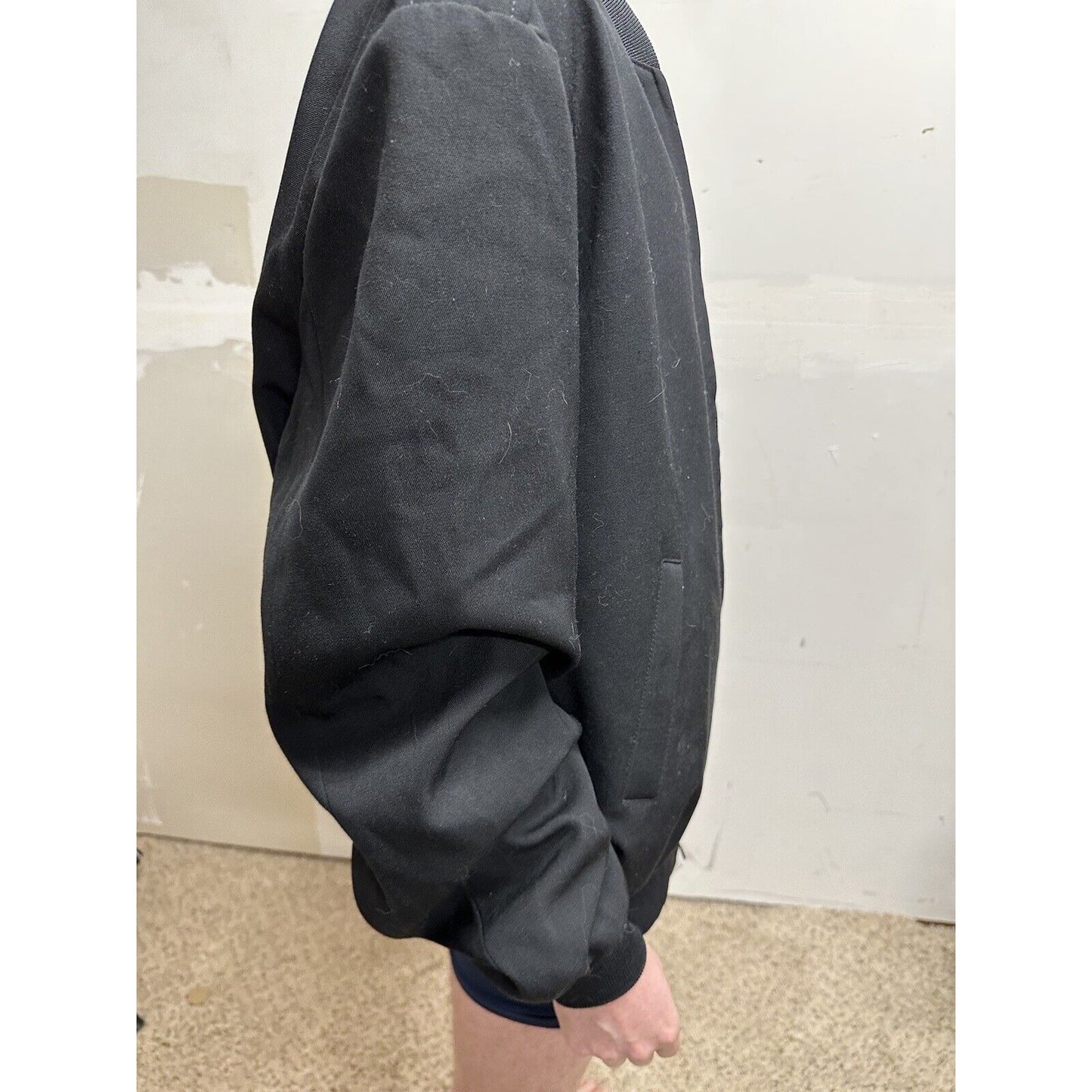 men’s army officer poly wool black miltiary jacket 50 long no liner