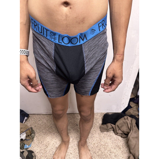 Men’s Large Fruit Of The Loom Black And Gray Boxer Briefs