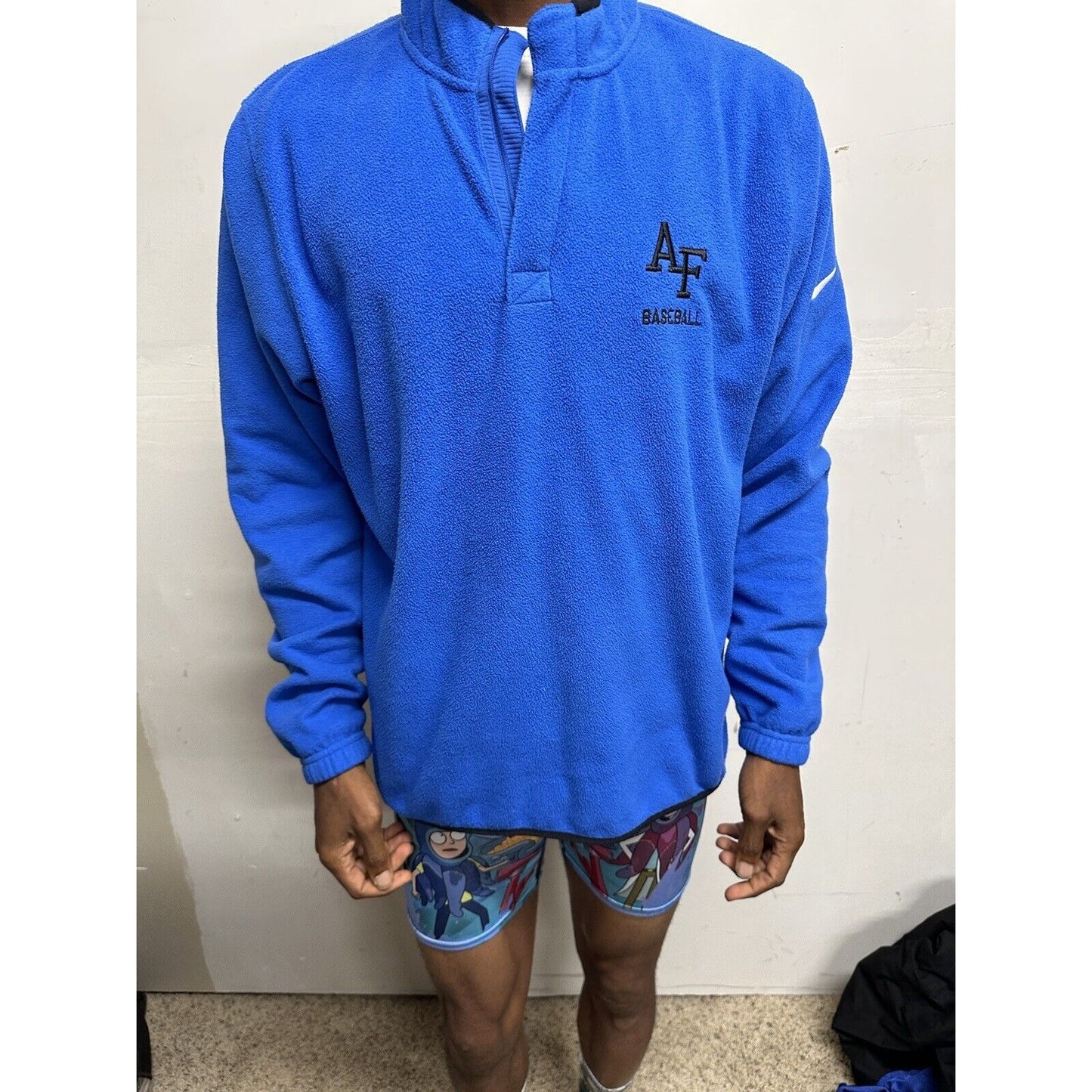 Men’s Air Force Baseball Blue Long Sleeve Large Nike Fleece Jacket