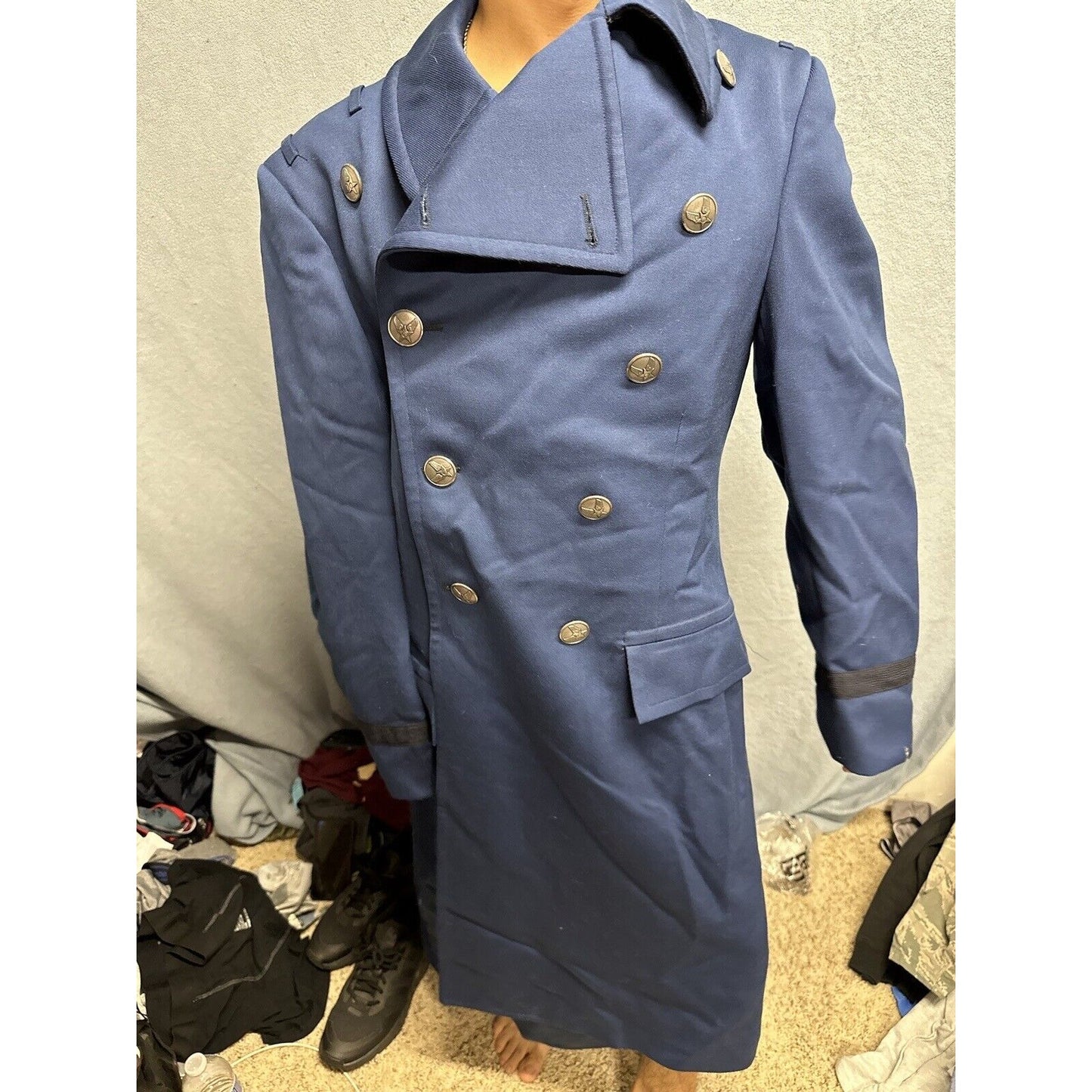 Men’s Blue Cadet Overcoat USAF Air Force Academy 44R Dress Uniform